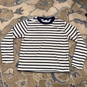 Crewcuts Navy and White Striped Long Sleeve Tee - size large (10/11)